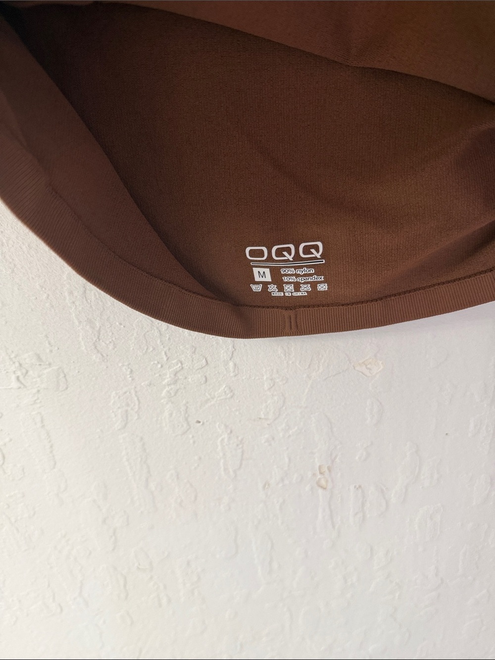 OQQ green brown scrunch waist crop compression t shirts nwot medium - Picture 2 of 3